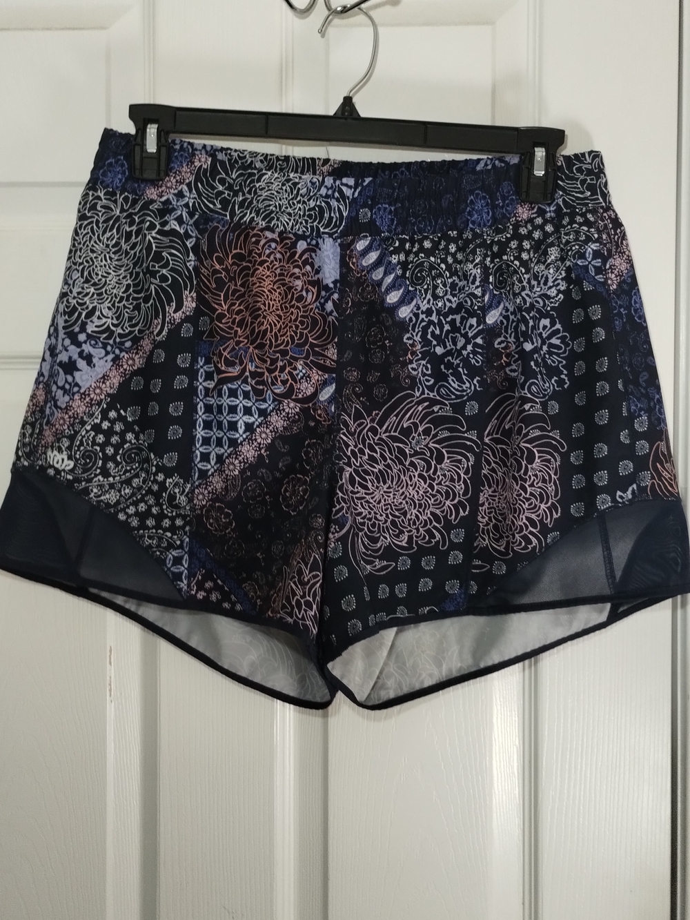 Plus Size Maurices InMotion Navy/Pink Floral Athletic Running Shorts
